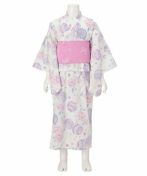 mezzo piano / メゾピアノ 着物・浴衣・小物類 | 手毬フラワー柄　浴衣（オフ ホワイト）