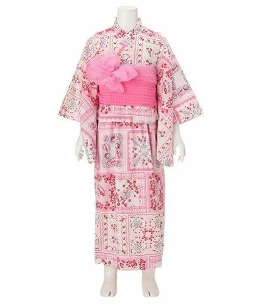 mezzo piano / メゾピアノ 着物・浴衣・小物類 | いちごハンカチ柄　浴衣 | 詳細1