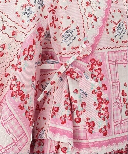 mezzo piano / メゾピアノ 着物・浴衣・小物類 | いちごハンカチ柄　浴衣 | 詳細10