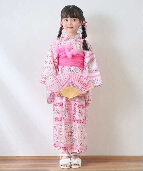 mezzo piano / メゾピアノ 着物・浴衣・小物類 | いちごハンカチ柄　浴衣 | 詳細21