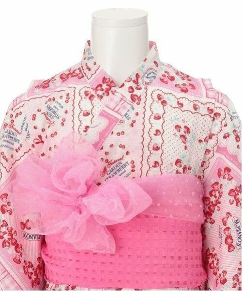 mezzo piano / メゾピアノ 着物・浴衣・小物類 | いちごハンカチ柄　浴衣 | 詳細8