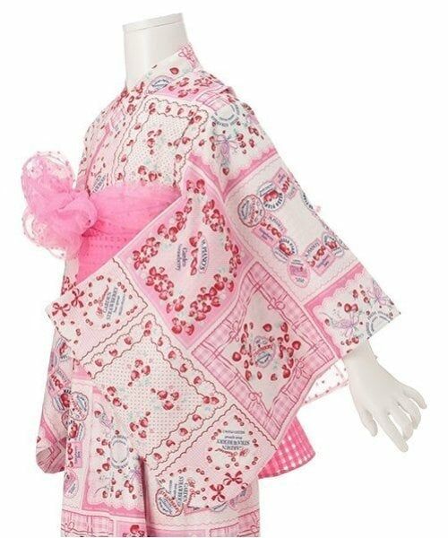 mezzo piano / メゾピアノ 着物・浴衣・小物類 | いちごハンカチ柄　浴衣 | 詳細9