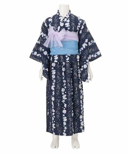 mezzo piano / メゾピアノ 着物・浴衣・小物類 | ストライプシェル柄　浴衣（紺）