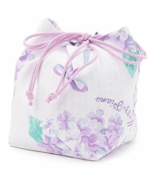 mezzo piano / メゾピアノ ポーチ | 手毬フラワー柄・水彩紫陽花柄　巾着バッグ | 詳細1