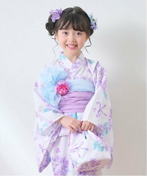 mezzo piano / メゾピアノ ポーチ | 手毬フラワー柄・水彩紫陽花柄　巾着バッグ | 詳細11