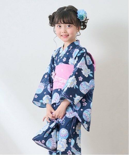 mezzo piano / メゾピアノ ポーチ | 手毬フラワー柄・水彩紫陽花柄　巾着バッグ | 詳細16