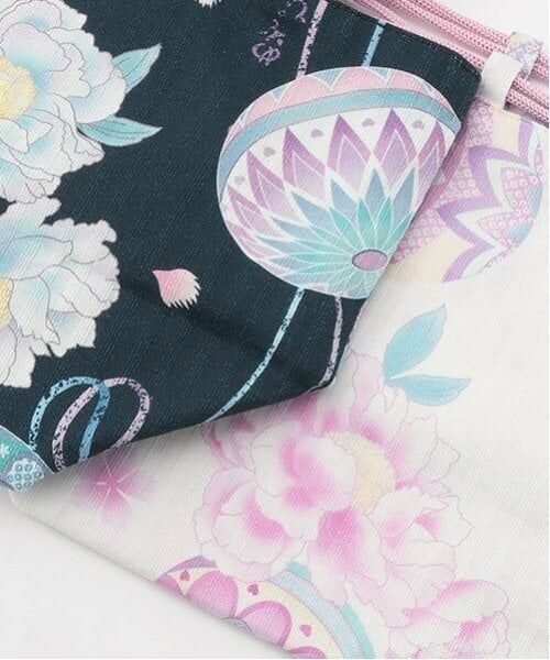 mezzo piano / メゾピアノ ポーチ | 手毬フラワー柄・水彩紫陽花柄　巾着バッグ | 詳細6