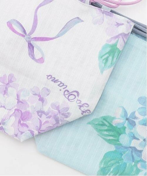 mezzo piano / メゾピアノ ポーチ | 手毬フラワー柄・水彩紫陽花柄　巾着バッグ | 詳細7