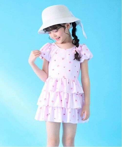 mezzo piano / メゾピアノ 水着・スイムグッズ | 【SWIM】チェリー柄フリル　ワンピース水着（ライト ピンク）