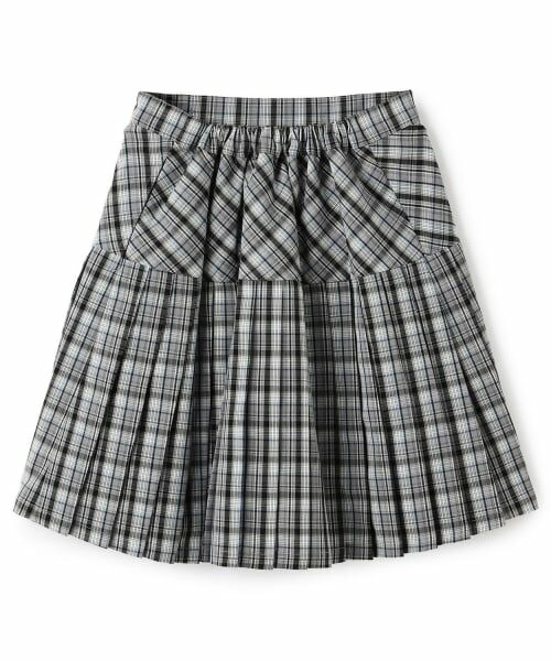 mezzo piano / メゾピアノ ショート・ハーフ・半端丈パンツ | レースアップ　チェックプリーツスカパン | 詳細1