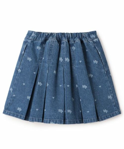 mezzo piano / メゾピアノ ショート・ハーフ・半端丈パンツ | チャームつき　抜染総柄プリント　デニムスカパン | 詳細1