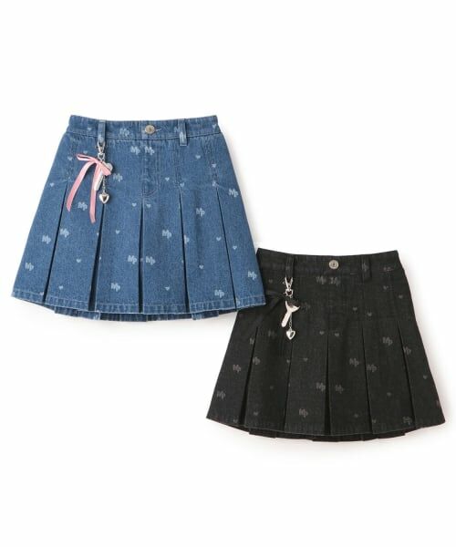 mezzo piano / メゾピアノ ショート・ハーフ・半端丈パンツ | チャームつき　抜染総柄プリント　デニムスカパン | 詳細10