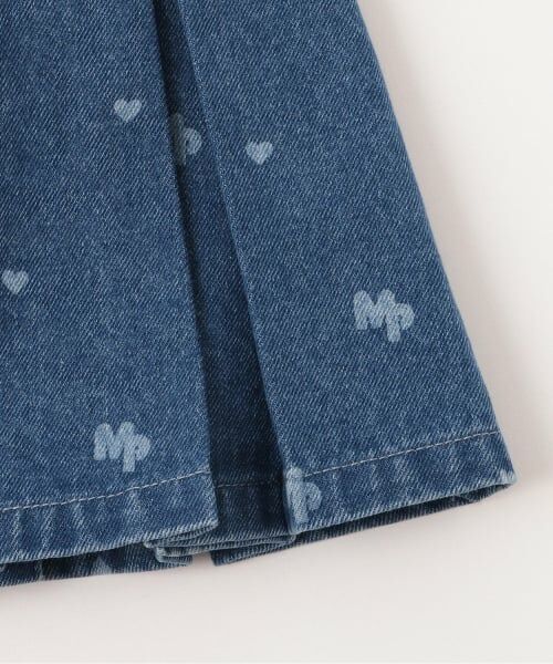 mezzo piano / メゾピアノ ショート・ハーフ・半端丈パンツ | チャームつき　抜染総柄プリント　デニムスカパン | 詳細7