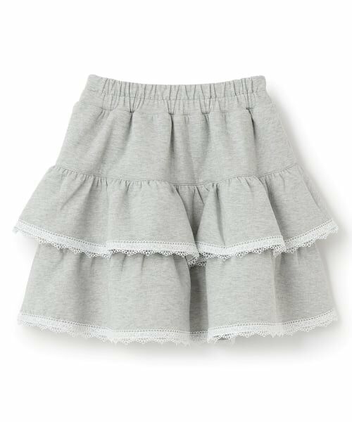 mezzo piano / メゾピアノ ショート・ハーフ・半端丈パンツ | 裾レース　ティアードスカパン | 詳細1