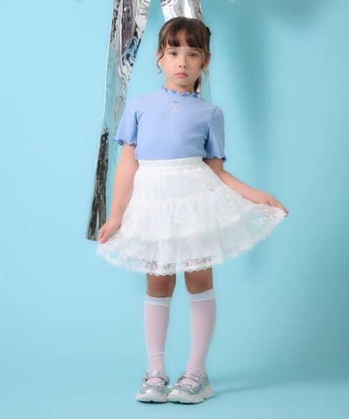 mezzo piano / メゾピアノ ショート・ハーフ・半端丈パンツ | 裾レース　ティアードスカパン | 詳細11