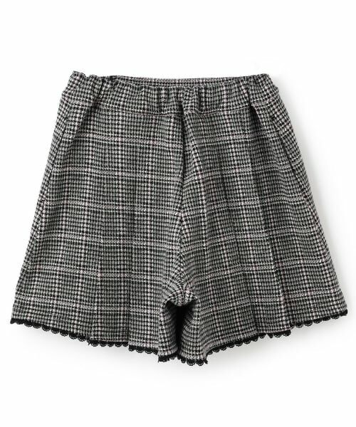 mezzo piano / メゾピアノ ショート・ハーフ・半端丈パンツ | カットジャガードチェック　タックキュロットスカート | 詳細1