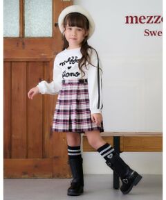 mezzo piano / メゾピアノ ショート・ハーフ・半端丈パンツ | サイドベルトつきチェックプリーツ　キュロットスカート