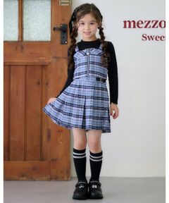 mezzo piano / メゾピアノ ショート・ハーフ・半端丈パンツ | サイドベルトつきチェックプリーツ　キュロットスカート