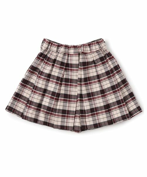 mezzo piano / メゾピアノ ショート・ハーフ・半端丈パンツ | サイドベルトつきチェックプリーツ　キュロットスカート | 詳細1