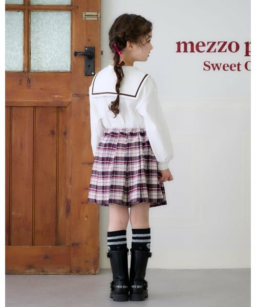 mezzo piano / メゾピアノ ショート・ハーフ・半端丈パンツ | サイドベルトつきチェックプリーツ　キュロットスカート | 詳細16