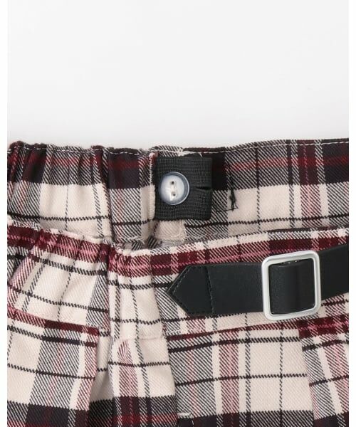 mezzo piano / メゾピアノ ショート・ハーフ・半端丈パンツ | サイドベルトつきチェックプリーツ　キュロットスカート | 詳細3