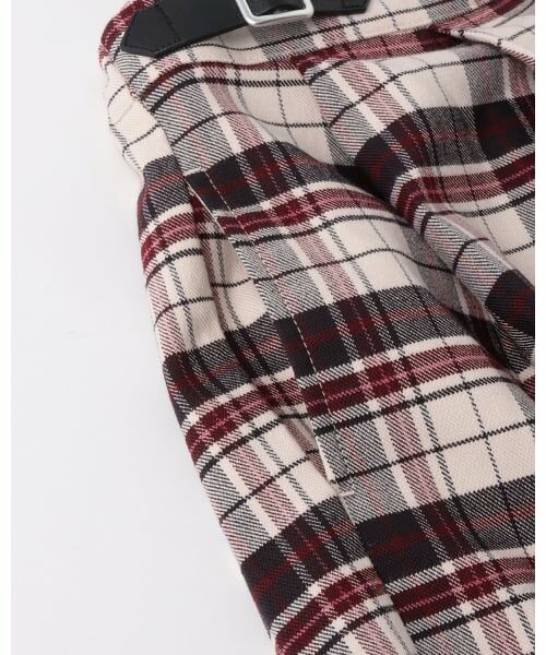mezzo piano / メゾピアノ ショート・ハーフ・半端丈パンツ | サイドベルトつきチェックプリーツ　キュロットスカート | 詳細4