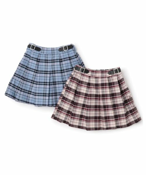 mezzo piano / メゾピアノ ショート・ハーフ・半端丈パンツ | サイドベルトつきチェックプリーツ　キュロットスカート | 詳細9