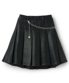 mezzo piano / メゾピアノ ショート・ハーフ・半端丈パンツ | 飾りチェーンつき　デニム・合皮　スカパン