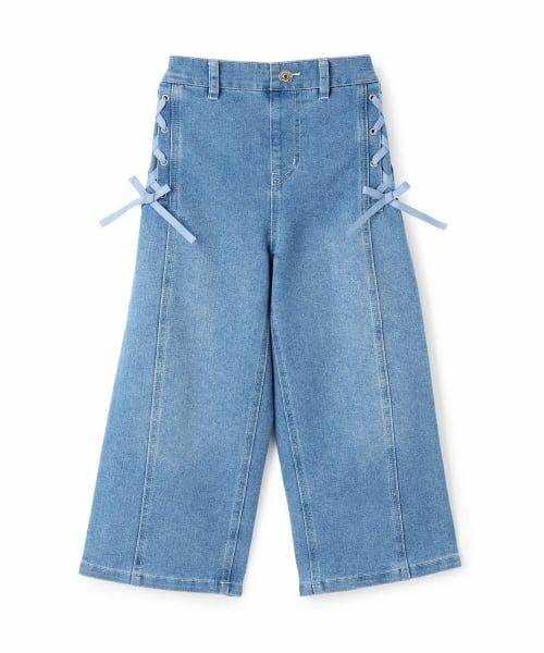 mezzo piano / メゾピアノ その他パンツ | レースアップ　ワイドパンツ（サックス）