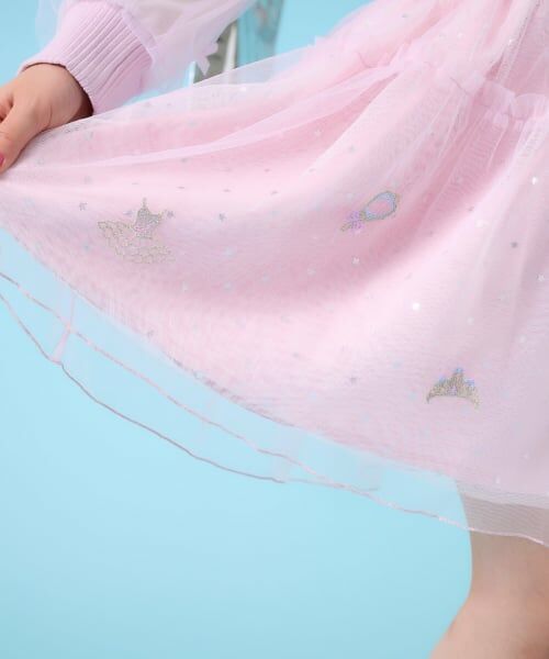 mezzo piano / メゾピアノ ミニ・ひざ丈スカート | バレエ刺しゅうチュールスカート | 詳細11