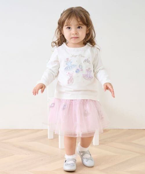 mezzo piano / メゾピアノ ミニ・ひざ丈スカート | バレエ刺しゅうチュールスカート | 詳細12