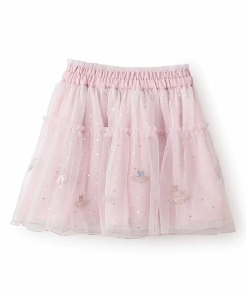 mezzo piano / メゾピアノ ミニ・ひざ丈スカート | バレエ刺しゅうチュールスカート | 詳細9