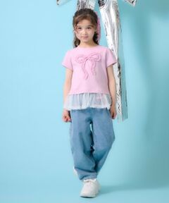 mezzo piano / メゾピアノ その他パンツ | チャームつき　レーストリム　デニムパンツ