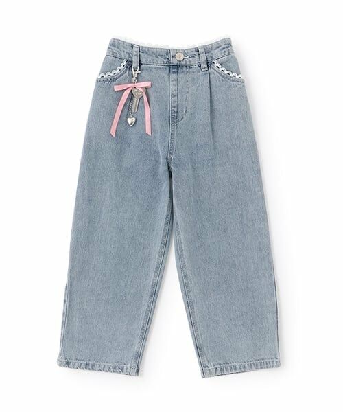 mezzo piano / メゾピアノ その他パンツ | チャームつき　レーストリム　デニムパンツ | 詳細14