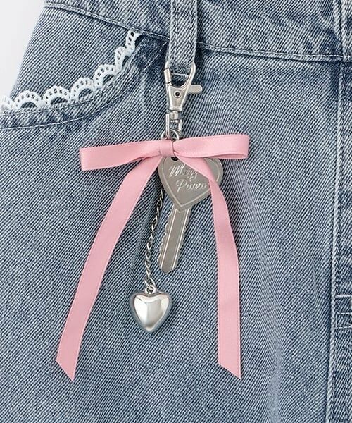 mezzo piano / メゾピアノ その他パンツ | チャームつき　レーストリム　デニムパンツ | 詳細3