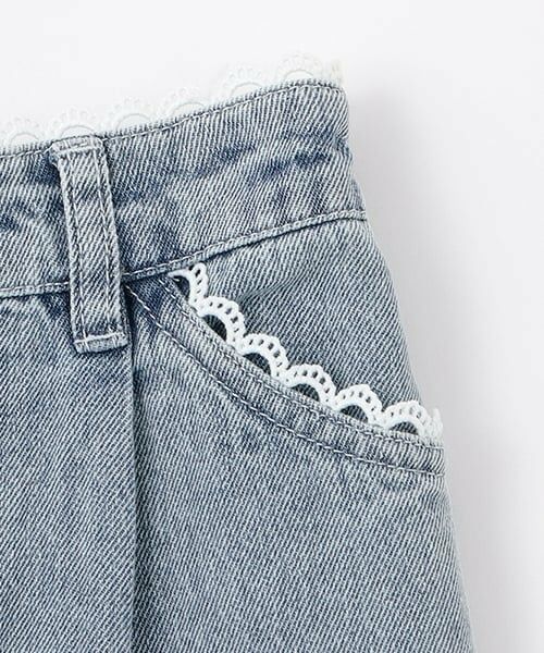 mezzo piano / メゾピアノ その他パンツ | チャームつき　レーストリム　デニムパンツ | 詳細4