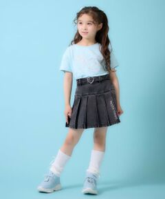 ベルトつきプリーツスカート　インナーパンツセット