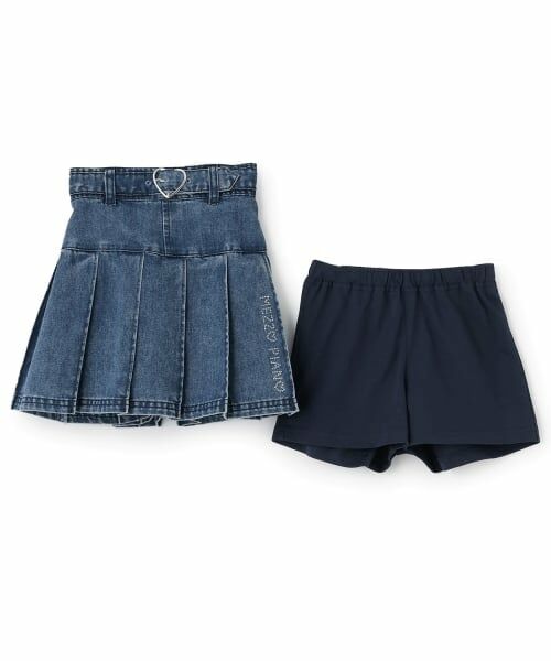 mezzo piano / メゾピアノ ミニ・ひざ丈スカート | ベルトつきプリーツスカート　インナーパンツセット | 詳細2