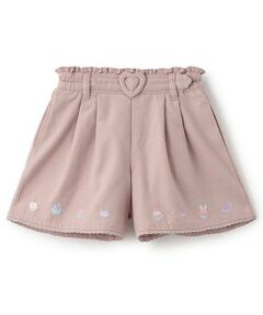 mezzo piano / メゾピアノ ショート・ハーフ・半端丈パンツ | ★プチフール刺しゅう　タックキュロットスカート