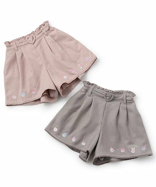 mezzo piano / メゾピアノ ショート・ハーフ・半端丈パンツ | ★プチフール刺しゅう　タックキュロットスカート | 詳細9