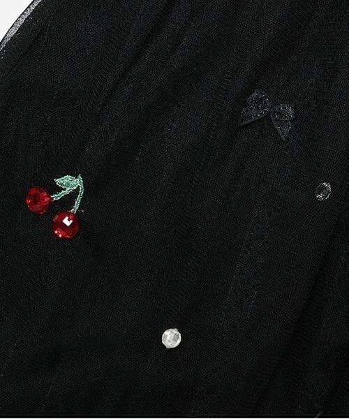 mezzo piano / メゾピアノ ミニ・ひざ丈スカート | 6033104R　チェリーチュールスカート | 詳細7