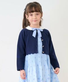 mezzo piano / メゾピアノ カーディガン・ボレロ | リボンボタン　ニットボレロ