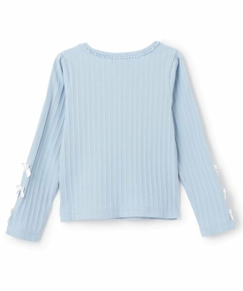 mezzo piano / メゾピアノ Tシャツ | ラインストーンロゴ　テレコ長袖Tシャツ | 詳細1