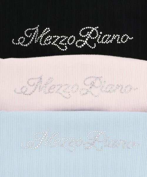 mezzo piano / メゾピアノ Tシャツ | ラインストーンロゴ　テレコ長袖Tシャツ | 詳細3