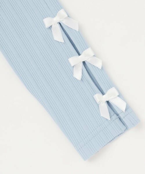 mezzo piano / メゾピアノ Tシャツ | ラインストーンロゴ　テレコ長袖Tシャツ | 詳細4