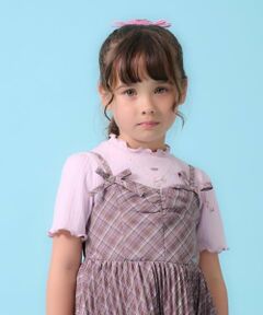 mezzo piano / メゾピアノ Tシャツ | ネックレス刺しゅう　テレコ半袖Tシャツ