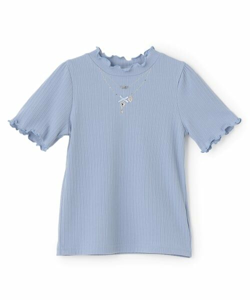 mezzo piano / メゾピアノ Tシャツ | ネックレス刺しゅう　テレコ半袖Tシャツ | 詳細10