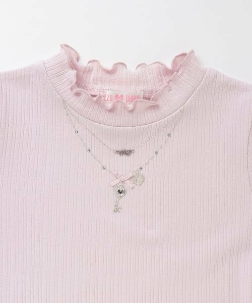 mezzo piano / メゾピアノ Tシャツ | ネックレス刺しゅう　テレコ半袖Tシャツ | 詳細2