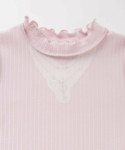 mezzo piano / メゾピアノ Tシャツ | ネックレス刺しゅう　テレコ半袖Tシャツ | 詳細3