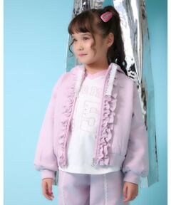 mezzo piano / メゾピアノ パーカー | ラメダンボール　フリルZIPパーカ